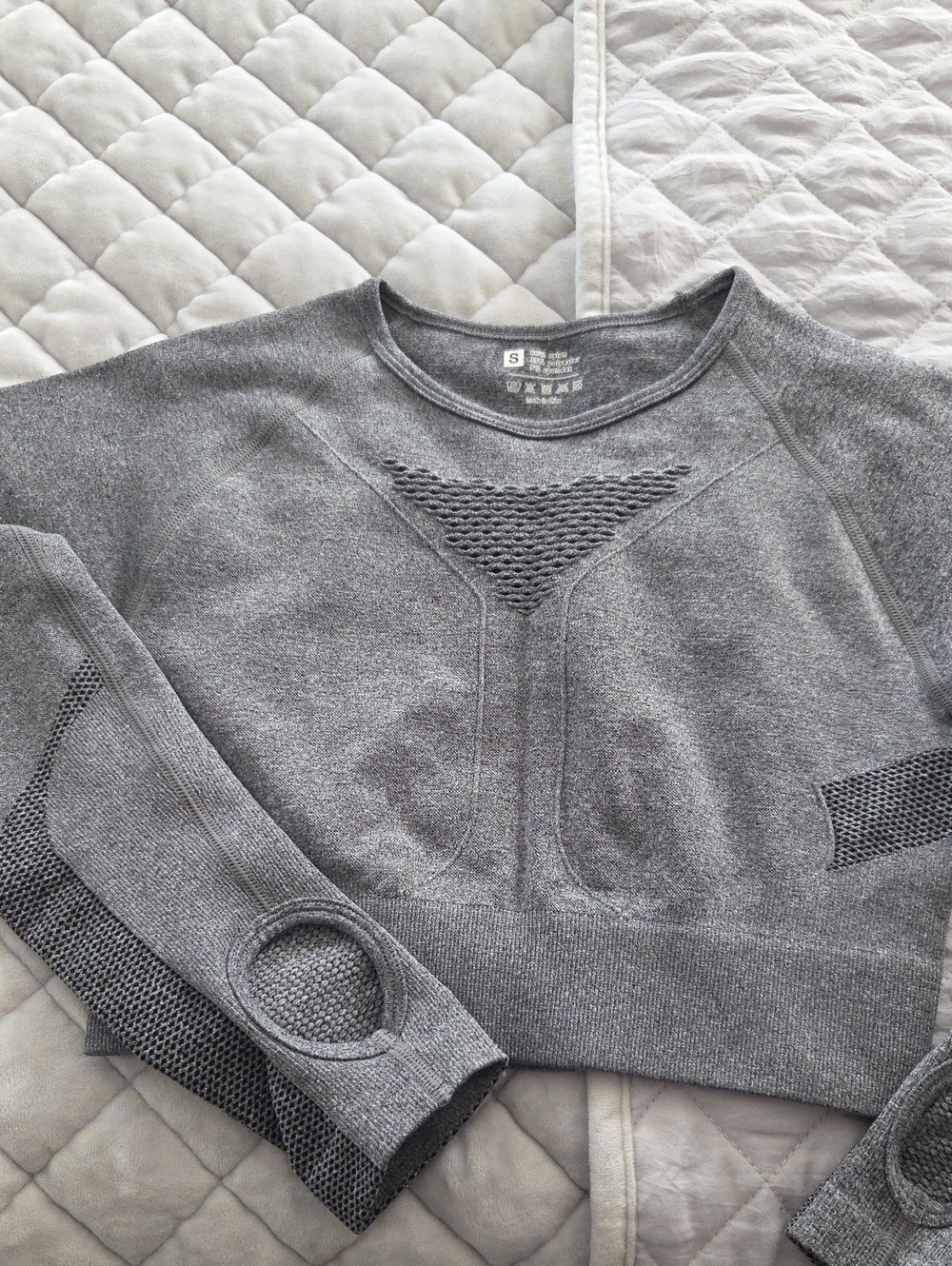 Gray and blue Athletic Mesh Paneled Sweatshirt